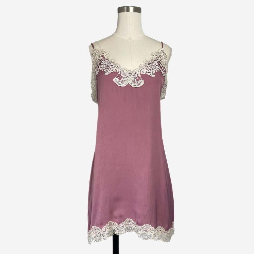 In Bloom by Jonquil pink floral lace trim nightgown slip romantic feminine S